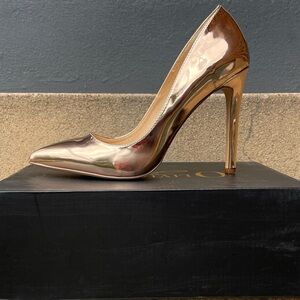 Ladies Rose Gold Heels Courtney Style